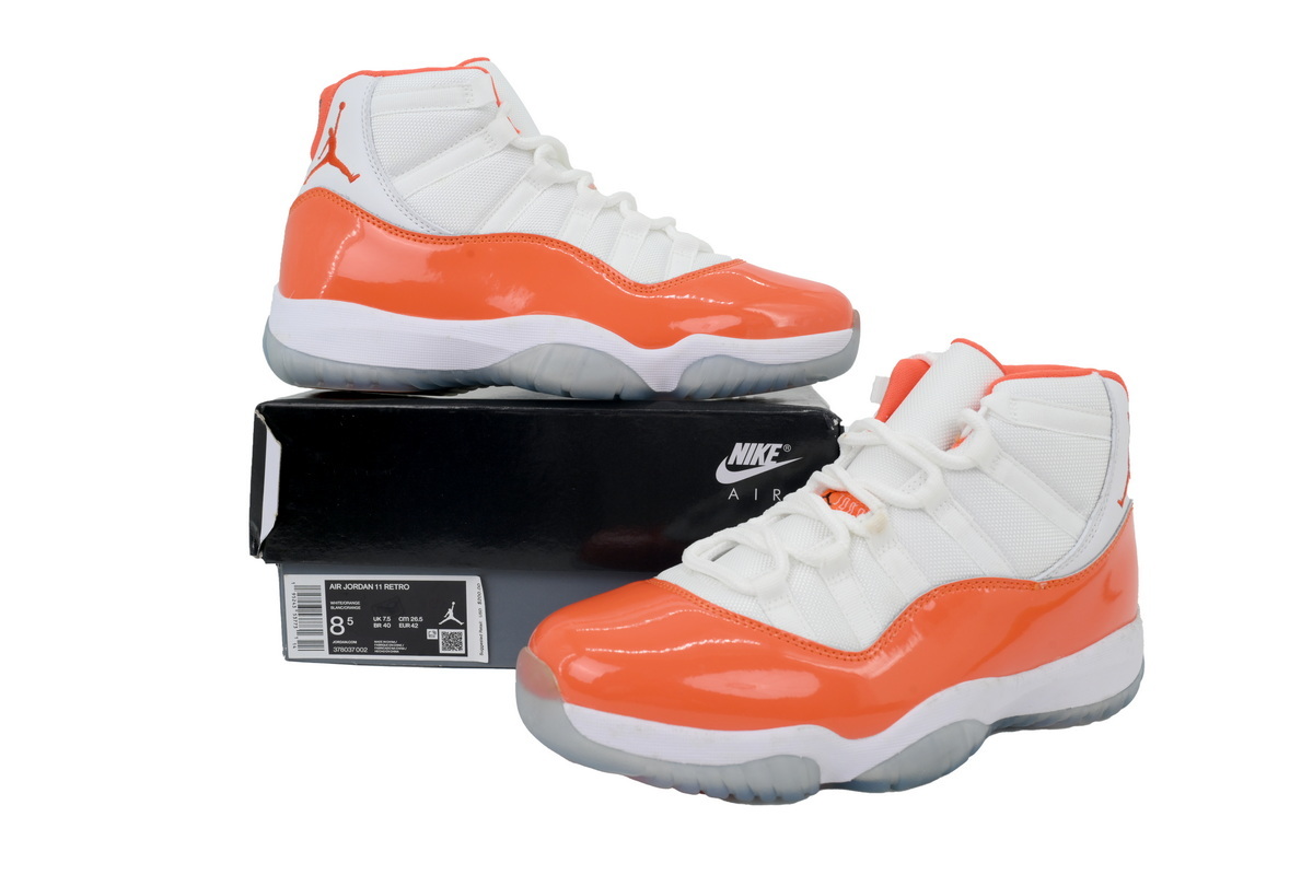 Nike Air Jordan 11 AJ11 Retro White Orange Men's Lace-up Basketball Sneakers Athletic Shoes CT8012-002 - Image 7