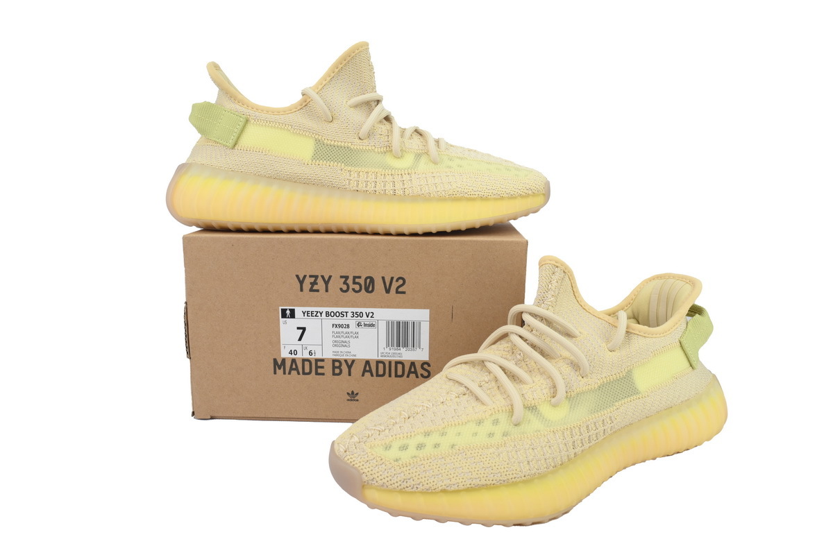 adidas Yeezy Boost 350 V2 “Flax” Men's Low Top Lace-Up Sneakers Athletic Basketball US Size - Image 7