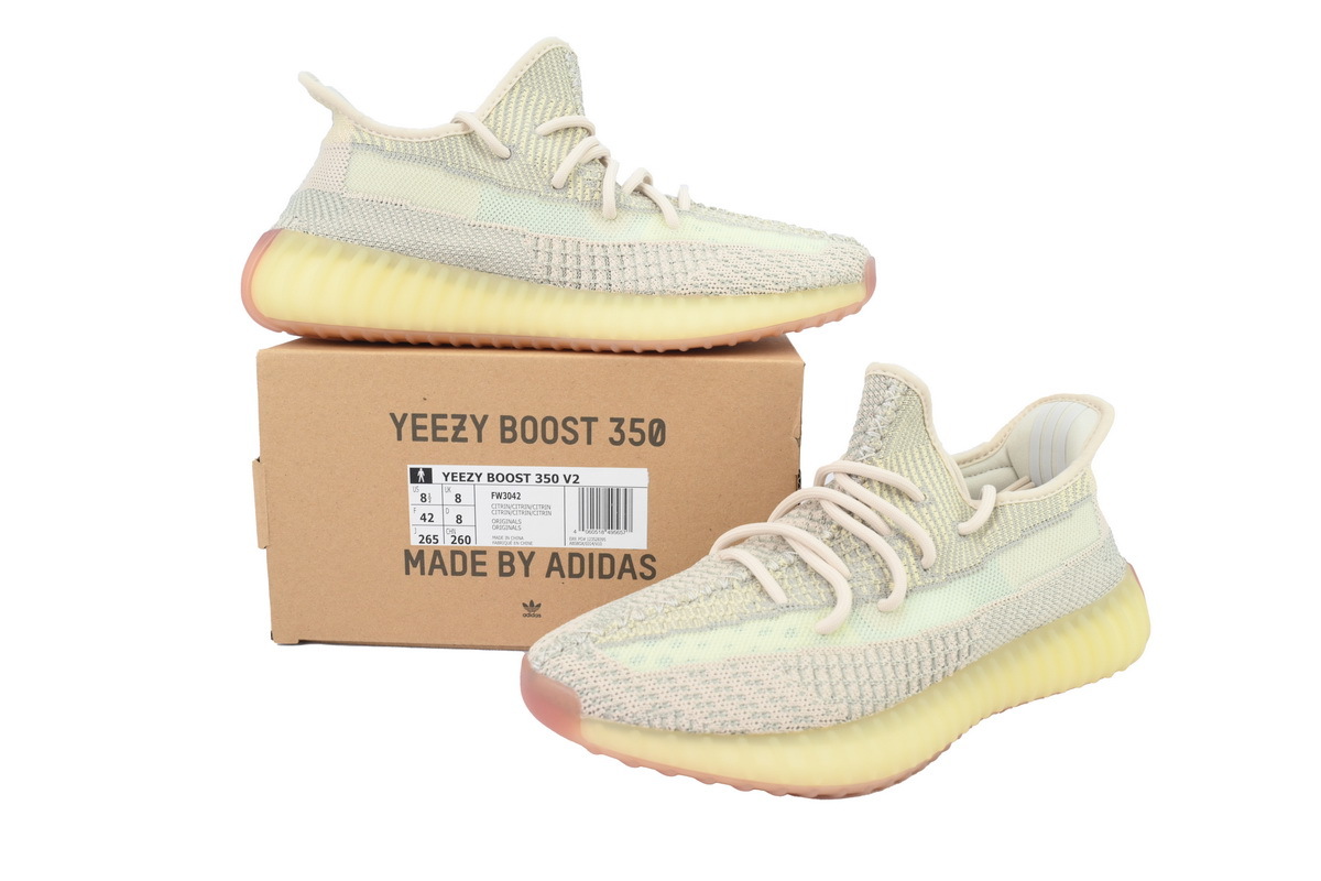 adidas Yeezy Boost 350 V2 “Citrin” Men's Low Top Lace-Up Sneakers Athletic Basketball US Size - Image 7